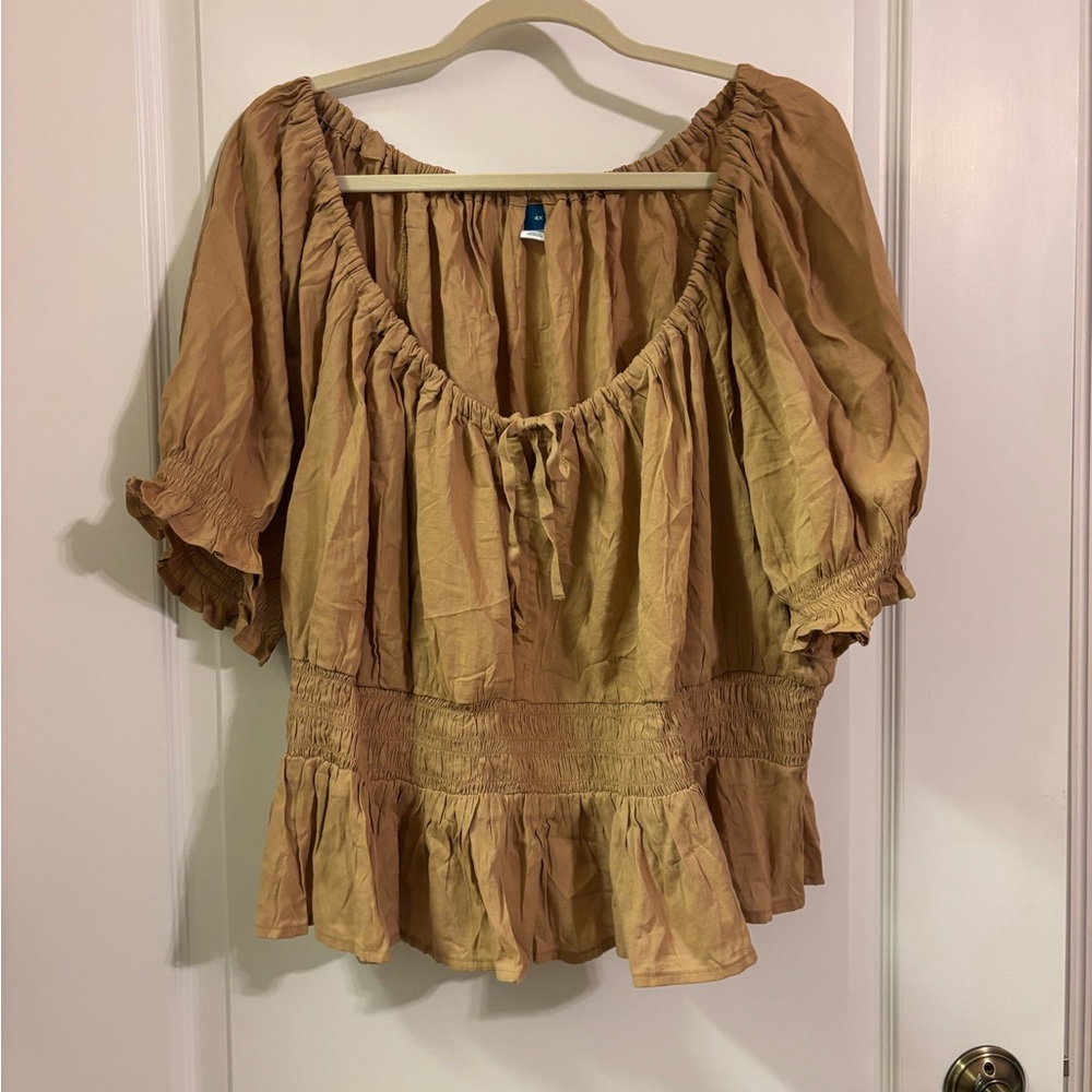 Old Navy Tan Cropped Blouse
